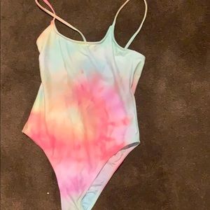 ZAFUL white bathing suit one piece Hand Tie dyed